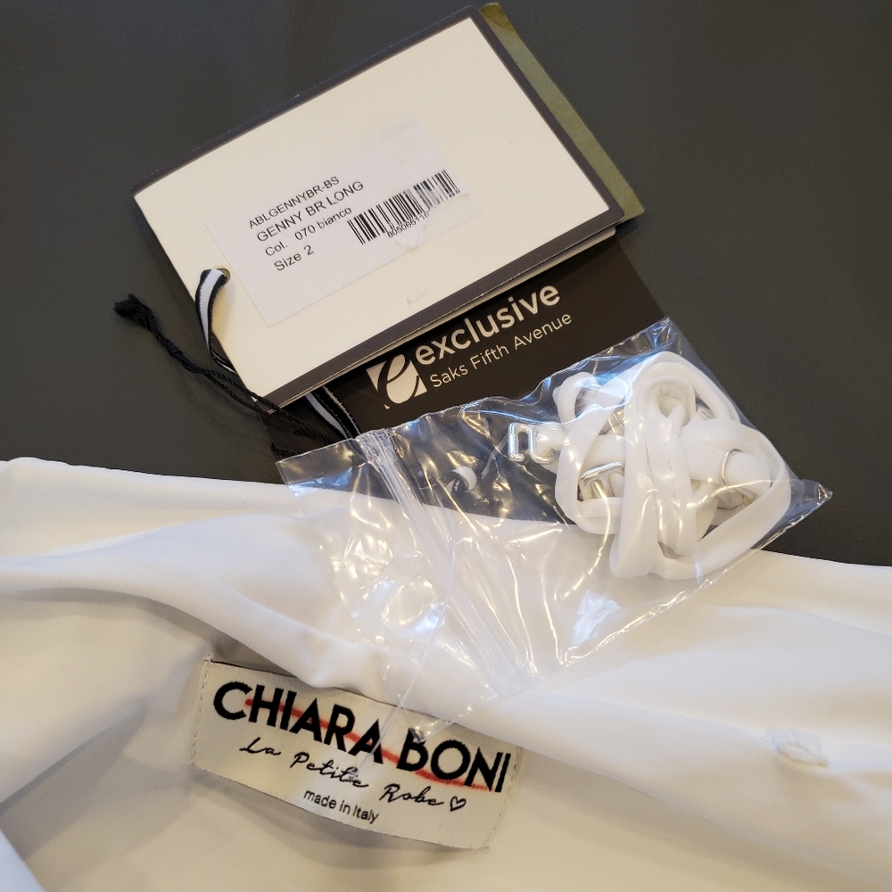 NWT$1,390 Chiara Boni Genny Embellished White Mermaid Gown Dress Sz 2 (38) - Picture 12 of 16